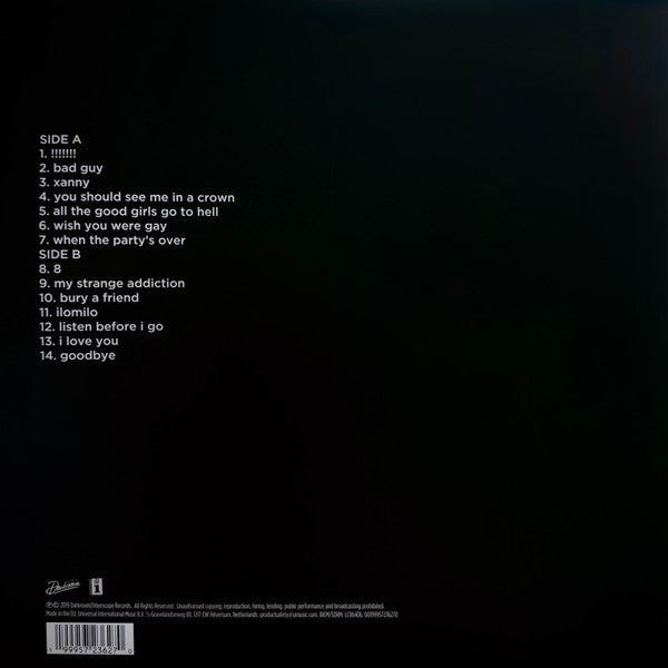 Billie Eilish - When We All Fall Asleep, Where Do We Go?