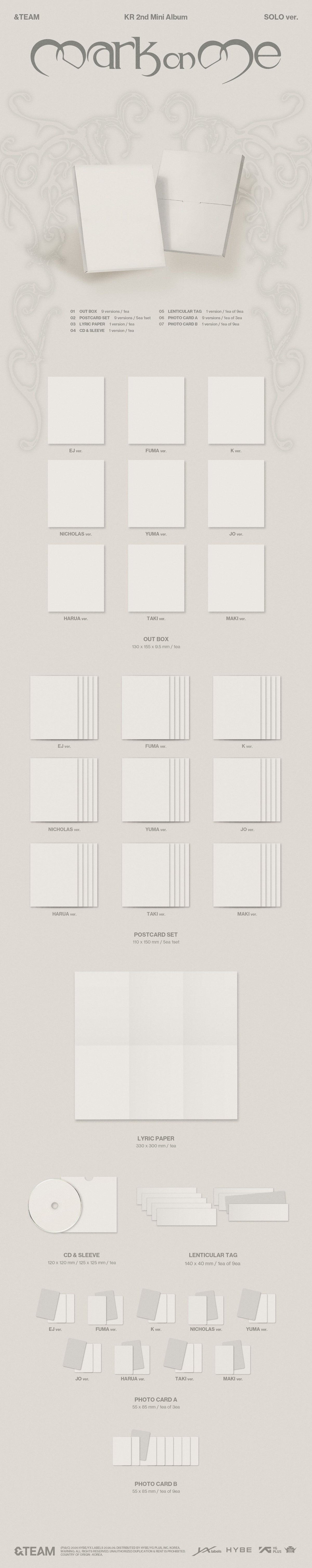 &TEAM - Mark on Me (CD, Solo ver.)